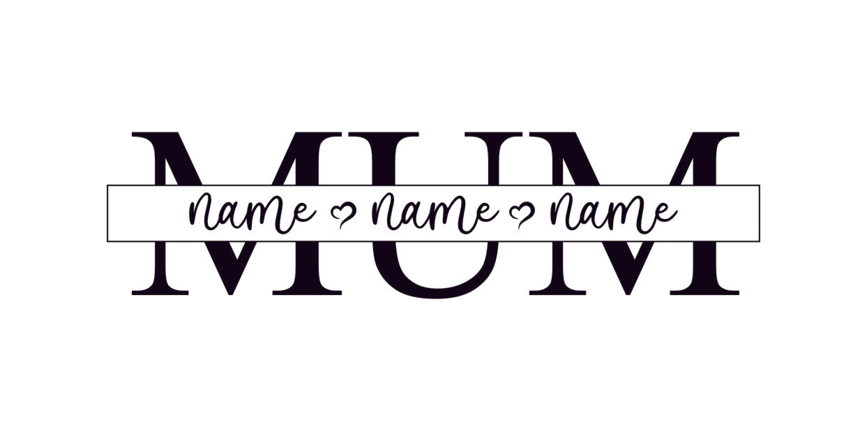 MUM- mothers day plus names t-shirt