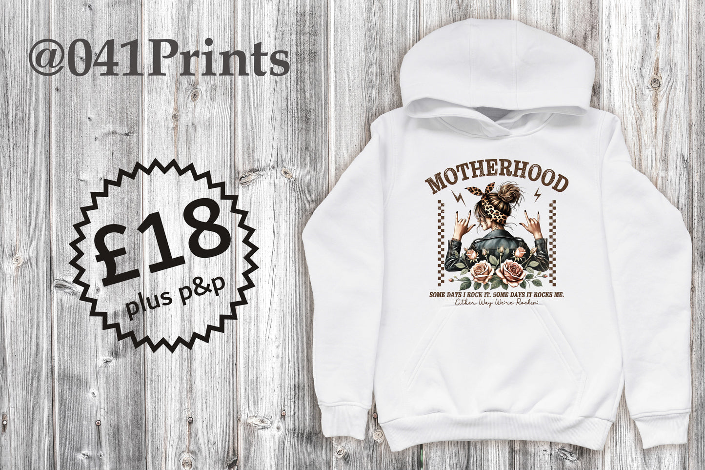 Rockin Motherhood Hoody White
